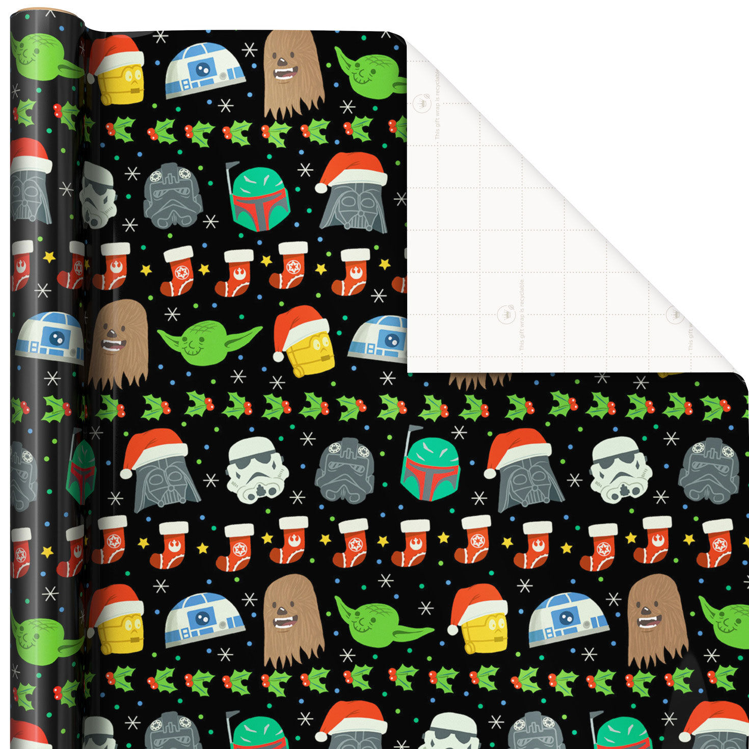 Star Wars Squares Jumbo Christmas Wrapping Paper Roll, We Don't Want to  Unwrap Presents Anymore — These Wrapping Papers Are Way Too Cute!