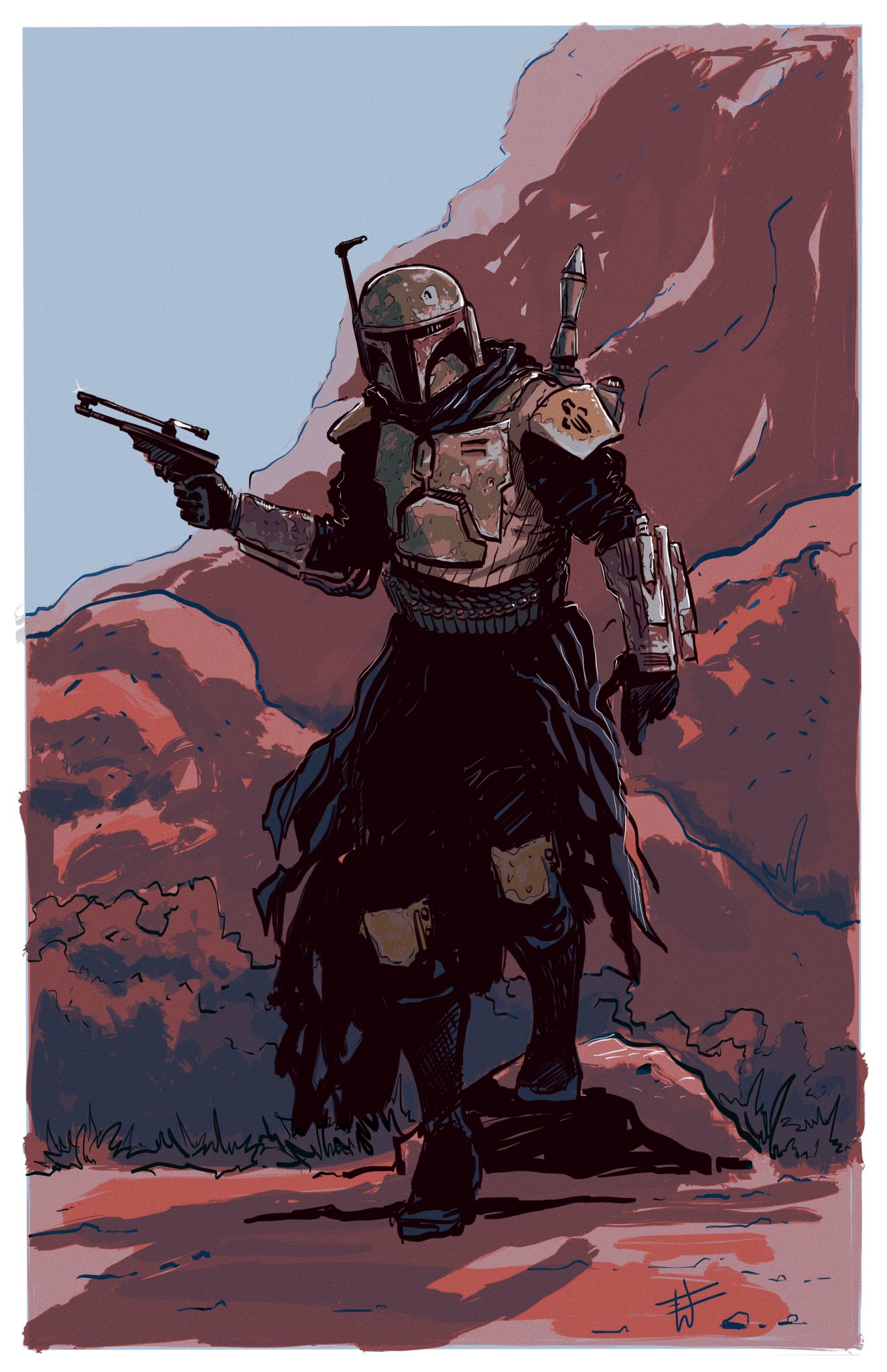 Post-sarlacc Boba Fett By Erik Whalen - Image Galleries - Boba Fett Fan 