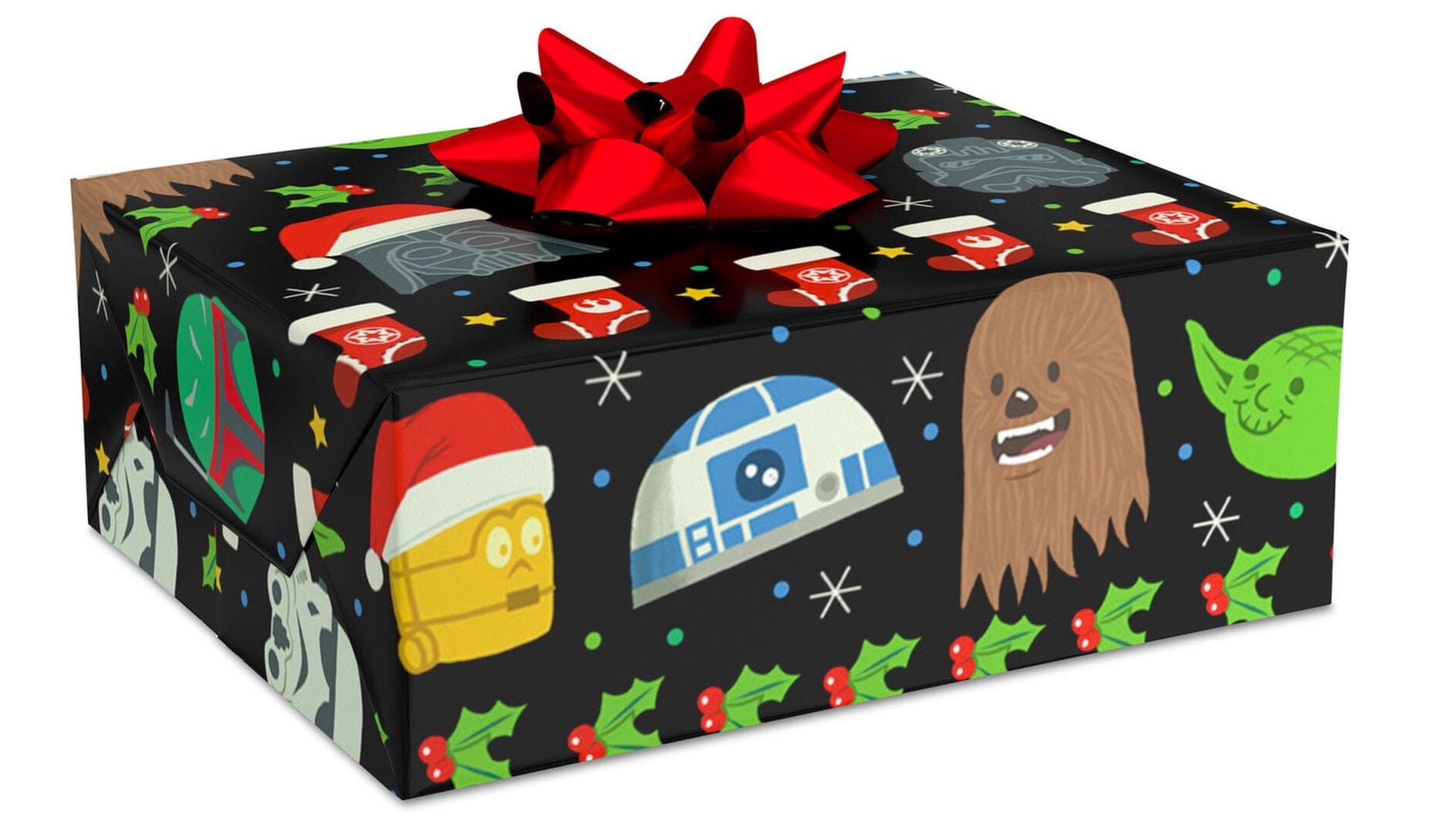 Hallmark Star Wars Faces Christmas Wrapping Paper - Boba Fett