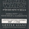 Gentle Giant Boba Fett with Han in Carbonite Animated...